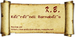 Kárándi Barnabás névjegykártya