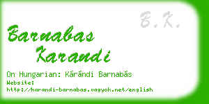 barnabas karandi business card